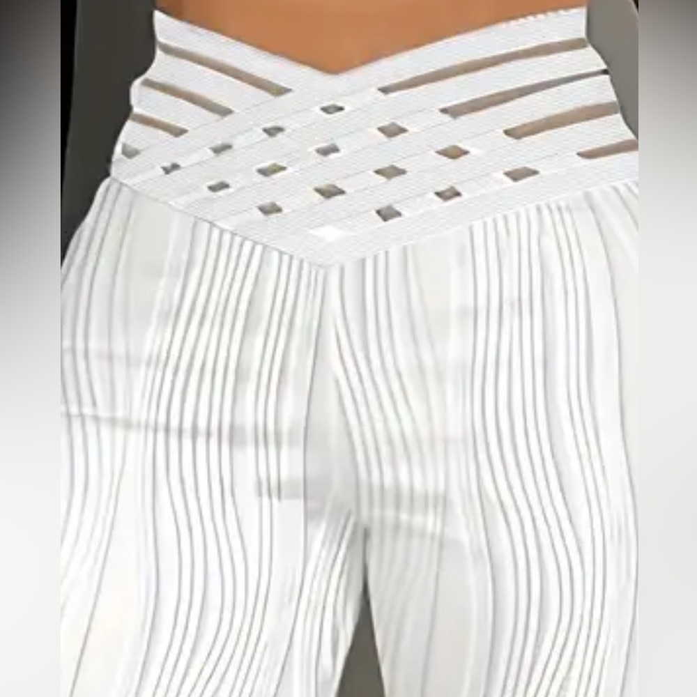 Elegant White Wide-Leg Pants - Picture 7 of 12